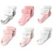 Gerber Baby Girls' 6-Pair Sock, Assorted Pink/White, 6-9 Months