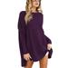 Plus Size Long Sleeve Loose Casual T-Shirts for Women Round Neck Loose Tunic Pullover Sweatshirt For Women Winter Batwing Sleeve Jumpers Blouse for Juniors