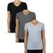 3-Pack Women's V-Neck Short Sleeve Basic Tee (S-3XL)