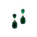 Emerald Teardrop Pierced Earrings