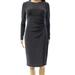 Lauren Ralph Lauren NEW Navy Blue Womens Size 4 Metallic Sheath Dress