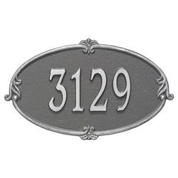 Whitehall Products Monte Carlo Personalized Standard 1-Line Wall Address Plaque Metal in Gray | 9 H x 16 W x 0.375 D in | Wayfair 3114PS