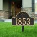 Old Century Forge Lexy 1-Line Lawn Address Sign Metal | 28 H x 15.75 W x 0.32 D in | Wayfair 2886-BG