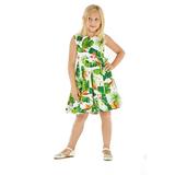 Girl Hawaiian Vintage Fit and Flare Dress in Vintage Tropical Toile