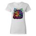 If You're Nice I Might Let You Live With Me Colorful Cat Animal Lover Womens Graphic T-Shirt, White, Small