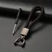 Hand Woven Leather Car KeyChain 360 Degree Rotating Horseshoe Buckle Jewelry Key Rings Holder