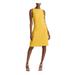 RALPH LAUREN Womens Gold Embellished Solid Sleeveless Jewel Neck Above The Knee Shift Evening Dress Size 14
