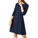 Allegra K Women's Long Sleeves Round Neck Above Knee Flare A-line Dress