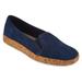 Isaac Mizrahi Live Womens Perforated Suede Slip-On Cork Sneakers 5M Navy A291359