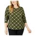 MICHAEL Michael Kors Womens Plus Glen Plaid Crewneck T-Shirt