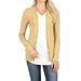 Women Classic Thin Snap Button Front V-Neck Button Down Long Sleeve Ribbed Knit Cardigan