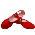 MELLCO Women's Professional Stretch Canvas Split Sole Ballet Shoe, Girls Ballet Practice Shoes, Yoga Shoes for Dancing (Red, 30)