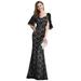 Ever-Pretty Women's Mermaid Prom Dress Plus Size Formal Occasion Dress 00532 Black US06