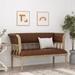 Gracie Oaks Faunia 56.25" Faux Leather Flared Arm Loveseat Faux Leather in Brown | 33.5 H x 56.25 W x 27 D in | Wayfair