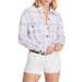 FREE PEOPLE Womens Ivory Plaid Cuffed Collared Button Up Top Size XS