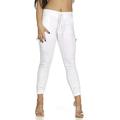 V.I.P.JEANS CG Collection Cargo High Waisted Jogger Skinny Drawstring White Pocket Plus Size 1XL