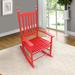 August Grove® Wooden Porch Rocker Chair Blue Wood/Solid Wood in Red | 42.25 H x 24.5 W x 32.9 D in | Wayfair E11FD18223F744D2A75DCE128537153C