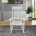 Red Barrel Studio® Wooden Porch Rocker Chair Wood/Solid Wood in White | 46.5 H x 26 W x 33.5 D in | Wayfair E138C1D98D864196848EFDF60BE7D08C