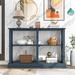 Longshore Tides Console Table w/ 3-Tier Open Storage Spaces & “X” Legs, Narrow Sofa Entry Table For Living Room, Entrywa in Blue | Wayfair