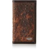 M&F Western Nocona Vintage Ostrich Rodeo Wallet Brown One Size, 100% Leather By Brand Nocona Belt Co