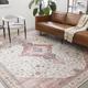 Blue/Pink 60 x 0.13 in Area Rug - Bungalow Rose Gelo Oriental Ivory/Berry/Dark Gray Area Rug Polyester | 60 W x 0.13 D in | Wayfair