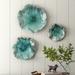Wade Logan® 3 Piece Flowers Wall Décor Set Ceramic in Blue | 17.88 H x 17.88 W x 4 D in | Wayfair D1E2ECEDE9D147EB8921B6D0EB761D23
