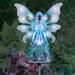 Exhart Solar Acrylic Angel w/ Wings & LED Lights Metal Garden Stake Resin/Plastic/Metal in Blue, Size 39.25 H x 6.2 W x 2.9 D in | Wayfair 17742-RS