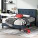 Red Barrel Studio® Raily Tufted Low Profile Platform Bed Upholstered/Polyester in Blue | 47.4 H x 63.4 W x 84 D in | Wayfair