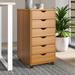 Rebrilliant 6 Drawer Rolling Storage Chest Solid Wood in Brown | 25.8 H x 13.4 W x 15.35 D in | Wayfair REBR3336 40994090