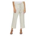 SANCTUARY Womens Beige Zippered Belted Striped Wide Leg Pants Size 28