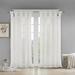 House of Hampton® Mysliwiec Floral Embellished Cuff Tab Top Solid Curtain Panel Synthetic in White | 84 H in | Wayfair