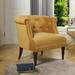 Chesterfield Chair - Kelly Clarkson Home Alanna 30.5" Wide Tufted Chesterfield Chair Polyester in Yellow | 30.5 H x 30.5 W x 30.5 D in | Wayfair
