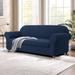 Winston Porter 2 Pieces High Stretch Jacquard Box Cushion Loveseat Slipcover Polyester/Microfiber/Microsuede in Blue | 41 H x 72 W x 42 D in | Wayfair