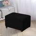 Andover Mills™ Zuniga Textured Grid Box Cushion Ottoman Slipcover Polyester in Black | 16.5 H x 45.2 W x 25.5 D in | Wayfair