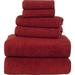 Red Barrel Studio® Raheeb 6PC Towel Set - Cotton Bathroom Accessories w/ Bath Towels, Hand Towels, & Washcloths Terry Cloth/ in Red/Brown | Wayfair