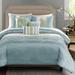 Andover Mills™ Liesel 7 Piece Striped and Pleated Comforter Set Polyester/Polyfill/Microfiber in Green/Blue | Wayfair