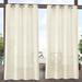 Breakwater Bay Exclusive Home Miami Semi-Sheer Textured Indoor/Outdoor Grommet Top Curtain Panel Pair Polyester in White/Brown | 96 H in | Wayfair