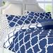 Andover Mills™ Thea Microfiber Reversible Comforter Set w/ Cotton Bed Sheets Polyester/Polyfill/Microfiber in Blue/Navy | Wayfair