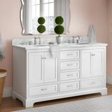 Lark Manor™ Herren 60" Double Bathroom Vanity Set Marble in White | 35 H x 60 W x 23 D in | Wayfair KBC-NC602WTCARR