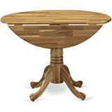 Winston Porter Silvas 42" Extendable Drop Leaf Acacia Solid Wood Pedestal Dining Table Wood in Brown | 30 H in | Wayfair