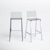 Joss & Main Lockport Bar & Counter Stool Plastic/Acrylic/Metal in Gray | 39.75 H x 18 W x 16 D in | Wayfair 1EF3F7B45A13443BAC7928A862F03679