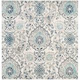 Blue/Gray 0.37 in Area Rug - Mistana™ Christa Damask Cream/Light Gray Rug | 0.37 D in | Wayfair F1E1858702074165AD1BD8CFD1FE33AD