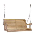 Alcott Hill® Gelantipy Porch Swing Wood/Solid Wood in Brown/White | 24 H x 48 W x 29 D in | Wayfair 265FD87DADD6475992B82EE69866C879