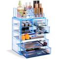 Sorbus Makeup Organizer Storage Case in Blue | 14.25 H x 9.5 W x 6.25 D in | Wayfair MUP-SET-34B