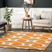 White 36 x 0.5 in Area Rug - Wade Logan® Southam Tufted Contemporary Trellis Orange Area Rug Polyester | 36 W x 0.5 D in | Wayfair