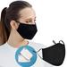 3 Layer Cloth Face Mask with Filter without Valve, 2 Carbon Filters, Reusable Washable, Easy to Breathe, Nose Wire & Adjustable Straps