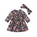 luethbiezx Cute Newborn Toddler Kids Baby Girl Long Sleeve Floral Dress Party XMAS Clothes