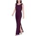 ADRIANNA PAPELL Womens Slitted Solid Sleeveless Cowl Neck Straight leg Evening Dress Size