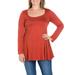 24seven Comfort Apparel Long Sleeve Swing Plus Size Tunic Top