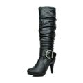 DREAM PAIRS Women Soft faux fur lining Knee High High Platform Heel Winter Boots PARIS BLACK/PU Size 5